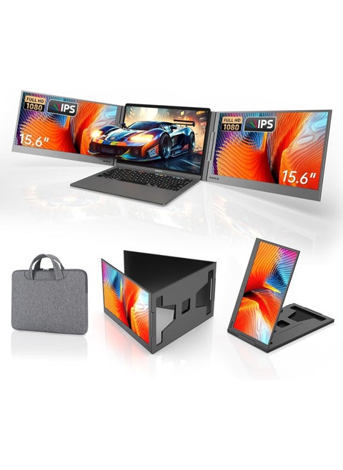 15.6 inch Laptop Screen Extender, Potable Screen for Laptop Only One USB-C Cable Connection,Compatiable with Win/Mac (M1,M2, M3), FHD 1080P, 360° Rotation