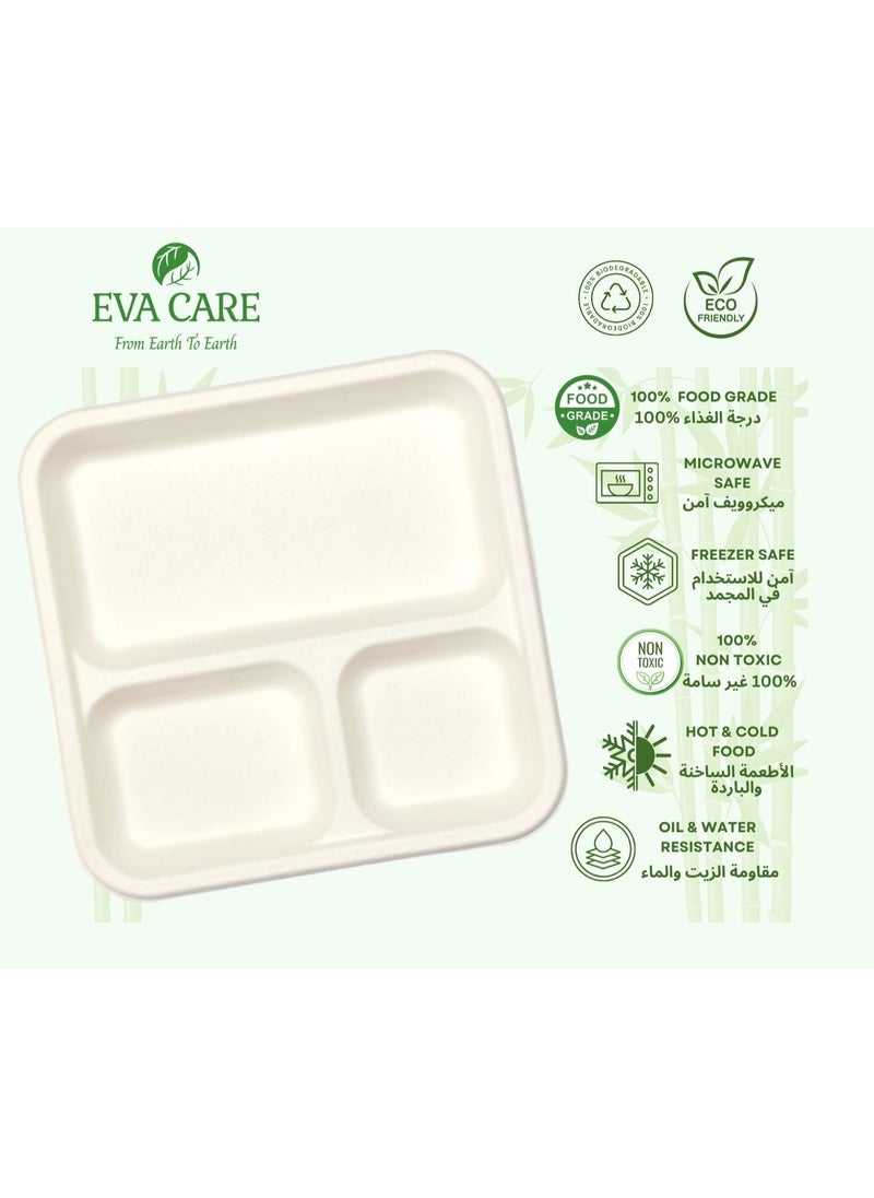 9" SQUARE 3 COMPARTMENT PLATES (BIODEGRADABLE, PACK OF 25) - pzsku/Z4B7E0BD24C3FE2938F4FZ/45/_/1731947366/bc84bbe3-55de-481c-a847-65e70a3d8308