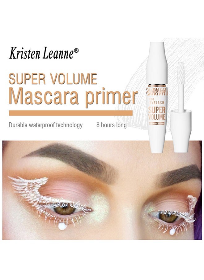 Kristen Leanne - Super Volume-Mascara Primer,4D White Mascara Primer for Eyelashe, Waterproof Non-Smudged Long lasting Charming Voluminous Lash for Women 15ml - Image 1