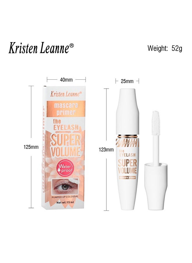 Kristen Leanne - Super Volume-Mascara Primer,4D White Mascara Primer for Eyelashe, Waterproof Non-Smudged Long lasting Charming Voluminous Lash for Women 15ml - Image 1