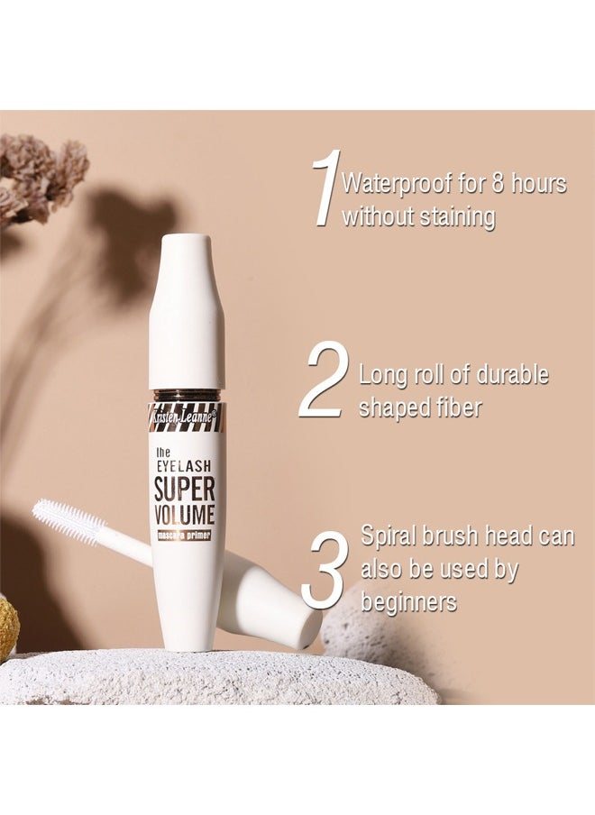 Kristen Leanne - Super Volume-Mascara Primer,4D White Mascara Primer for Eyelashe, Waterproof Non-Smudged Long lasting Charming Voluminous Lash for Women 15ml - Image 1