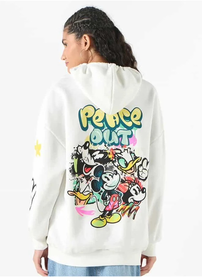 SP Characters Mickey Mouse and Friends Print Hoodie with Long Sleeves