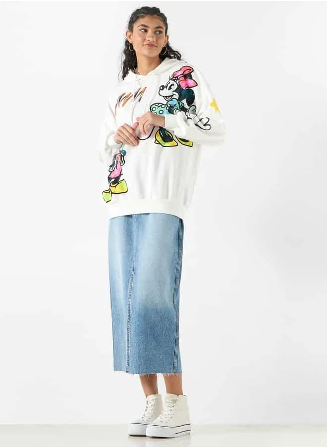 SP Characters Mickey Mouse and Friends Print Hoodie with Long Sleeves