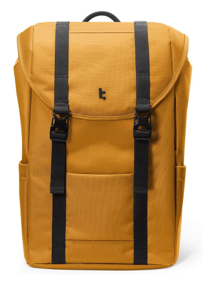 Tomtoc VintPack-TA1 Flap Laptop Backpack, Lightweight, Water-Resistant Travel Casual Daypack, Slim Durable Work-pack Rucksack for 13-16 Inch MacBook Laptop, Large Capacity, Eco-Friendly Backpack 22L  - Image 1