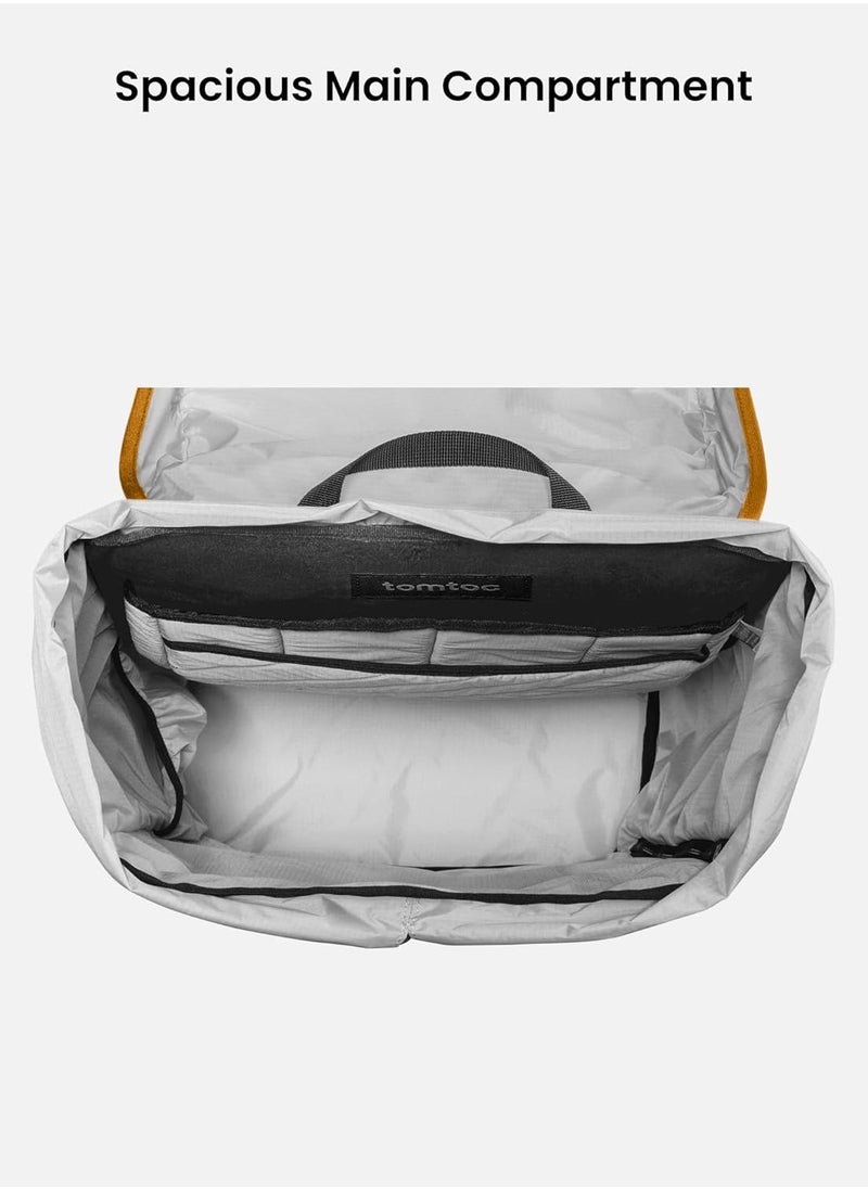 Tomtoc VintPack-TA1 Flap Laptop Backpack, Lightweight, Water-Resistant Travel Casual Daypack, Slim Durable Work-pack Rucksack for 13-16 Inch MacBook Laptop, Large Capacity, Eco-Friendly Backpack 22L  - Image 3