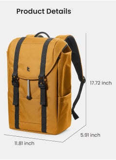 Tomtoc VintPack-TA1 Flap Laptop Backpack, Lightweight, Water-Resistant Travel Casual Daypack, Slim Durable Work-pack Rucksack for 13-16 Inch MacBook Laptop, Large Capacity, Eco-Friendly Backpack 22L  - Image 4