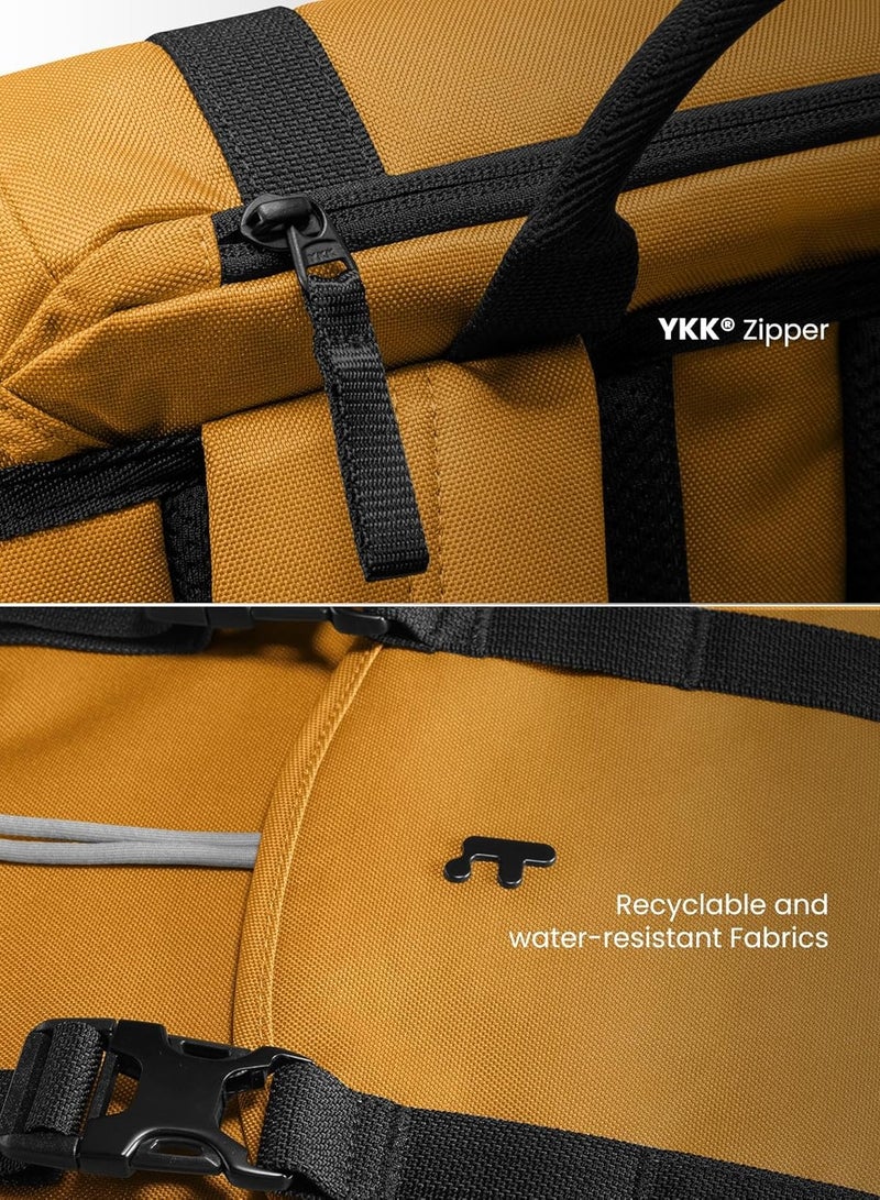 VintPack-TA1 Flap Laptop Backpack, Lightweight, Water-Resistant Travel Casual Daypack, Slim Durable Work-pack Rucksack for 13-16 Inch MacBook Laptop, Large Capacity, Eco-Friendly Backpack 22L