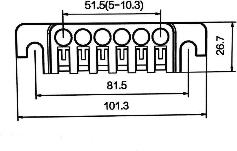 guyker Guitar TP-6 Bridge Stop Bar - Vintage 70's Bridges Tailpiece with Studs and Inserts Replacement Compatible with LP Les Paul SG ES 6 String Electric Guitar(Chrome) - Image 3