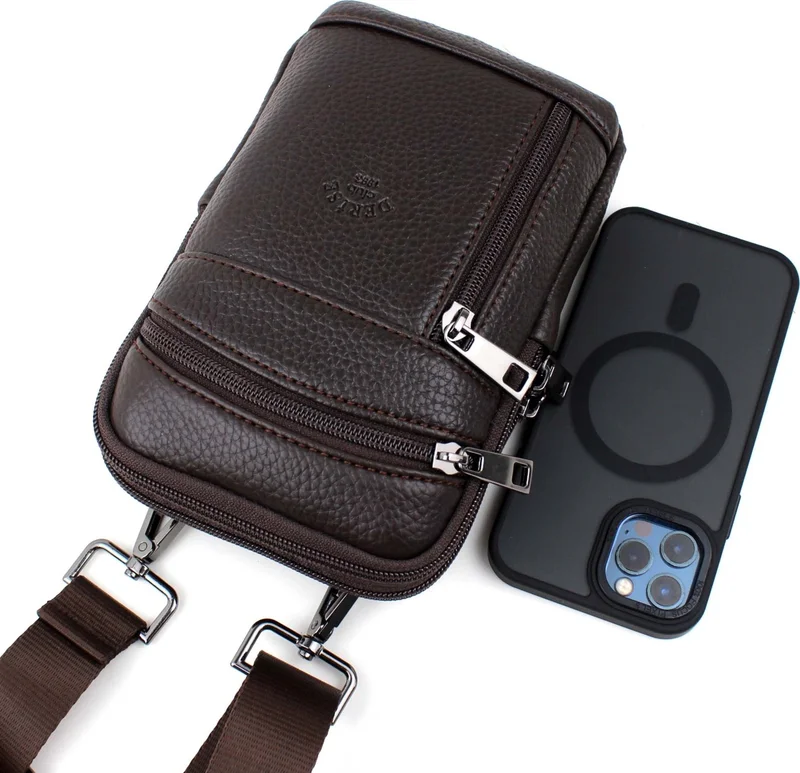 ديرسي كلوب Men's Brown Shoulder Strap Messenger Men's Shoulder Bag