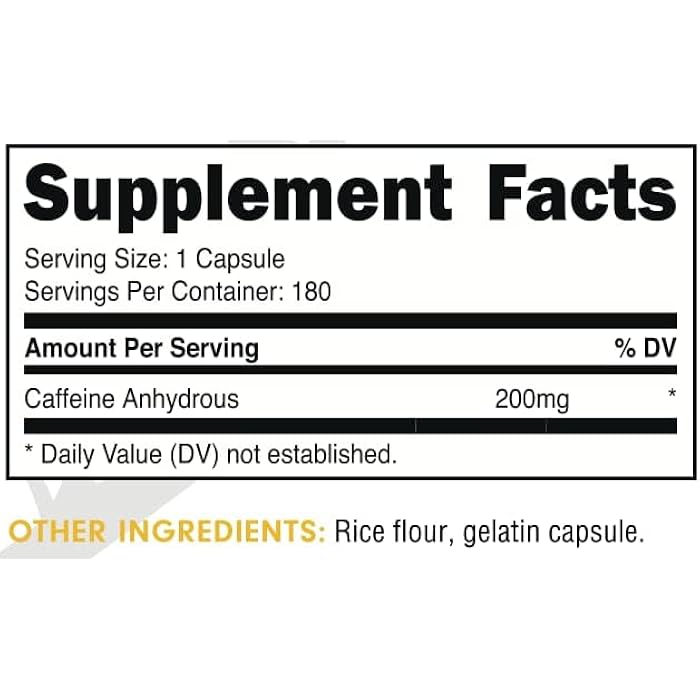 Bucked Up Caffeine 200mg Per Serving, Essentials (180 Servings, 180 Capsules) - Image 2