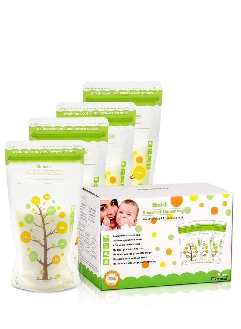 Breastmilk Storage Bags, 112 Count BPA Free Convenient Milk Storage Bags For Breastfeeding, 8oz/250ml, 2 Easy Pouring Spouts & Self-Standing Design - Image 1