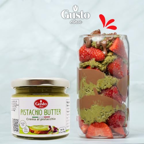GUSTO ETNA Pistachio Cream Butter, Sweet Spreadable, 6.7 oz (190g) Rich & Nutty Pistachios Cream for Knafeh Dubai Pistachio Chocolate Bars, Product of Sicily, Italy, - Image 5