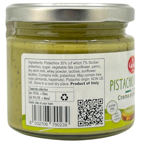 GUSTO ETNA Pistachio Cream Butter, Sweet Spreadable, 6.7 oz (190g) Rich & Nutty Pistachios Cream for Knafeh Dubai Pistachio Chocolate Bars, Product of Sicily, Italy, - Image 2
