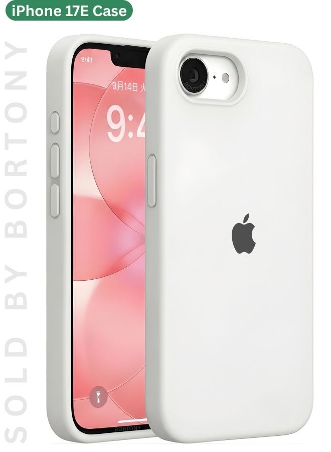 عام جراب iPhone 17e من السيليكون السائل مع بطانة ناعمة من الألياف الدقيقة (مايكروفايبر) - غطاء واقٍ مقاوم للخدش والصدمات لهاتف iPhone 17e (مقاس 6.1 بوصة) - Image 1