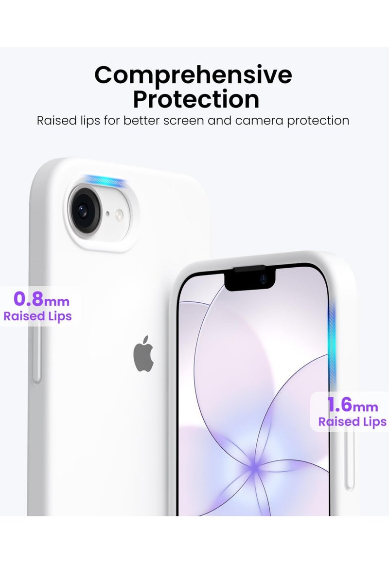 عام جراب iPhone 17e من السيليكون السائل مع بطانة ناعمة من الألياف الدقيقة (مايكروفايبر) - غطاء واقٍ مقاوم للخدش والصدمات لهاتف iPhone 17e (مقاس 6.1 بوصة) - Image 4
