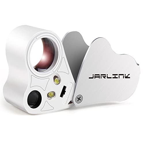 JARLINK 30X 60X Illuminated Jewelers Loupe Magnifier Foldable Jewelry Magnifier with Bright LED Light for Gems Jewelry Coins Stamps etc - Image 1