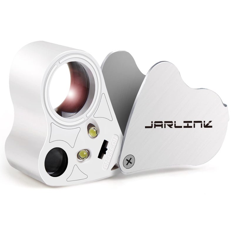 JARLINK 30X 60X Illuminated Jewelers Loupe Magnifier Foldable Jewelry Magnifier with Bright LED Light for Gems Jewelry Coins Stamps etc - Image 3