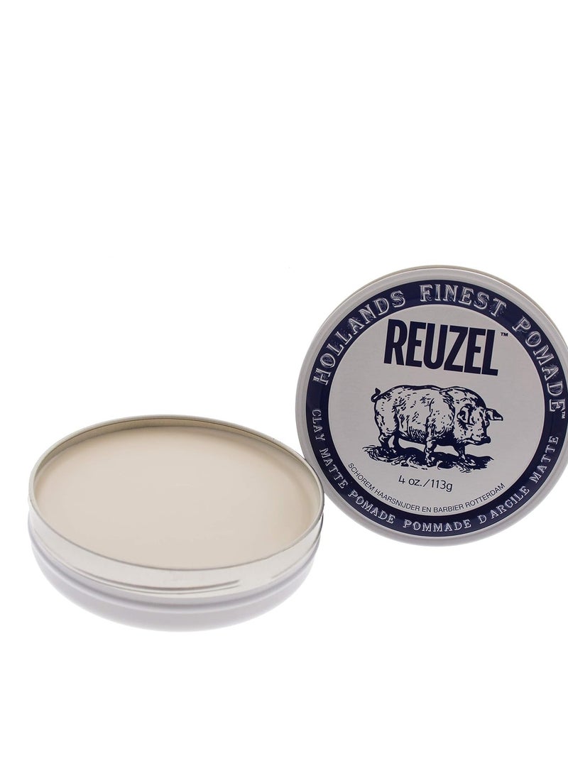 Reuzel REUZEL Clay Matte Pomade, Medium All Day Hold, Water Soluble Styling, No Shine and Flake Free, Easy To Wash Out, For All Hairstyles  - Image 4