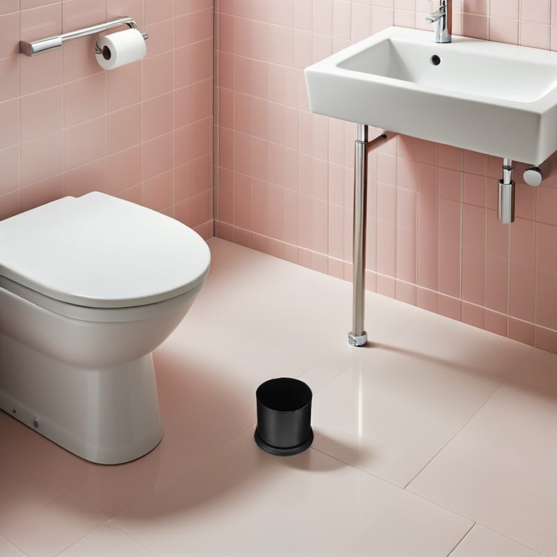 🚽 حامل فرشاة حمام مودرن أسود مع قاعدة مستقرة من البلاستيك للاستخدام في الحمام - Image 4