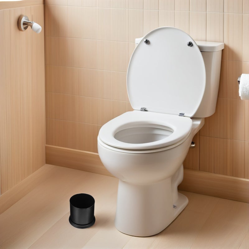 🚽 حامل فرشاة حمام مودرن أسود مع قاعدة مستقرة من البلاستيك للاستخدام في الحمام - Image 5