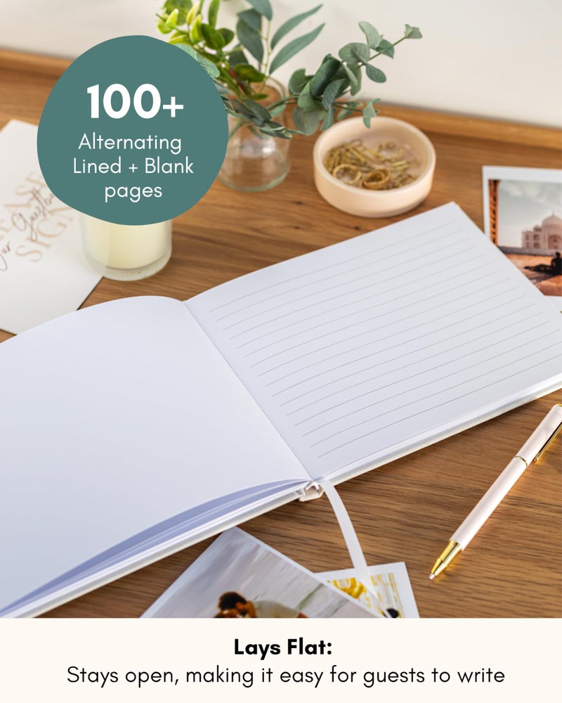 Lamare كتاب ضيوف زفاف لاماري - كتاب ضيوف أنيق للحفلات، كتاب ضيوف لحفلة استقبال المولود وكتاب بولارويد للزفاف - Image 4