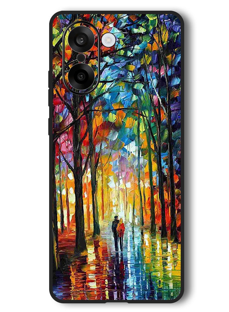 Theodor Case Compatible with OnePlus Nord CE 5 6.77 Inch Protection Shockproof Bumper Cover Colorful  Art Couple - Image 1