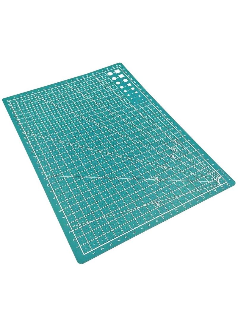 Generic - A Cutting Mat Placed On The Work Table To Pprotect The Work Surface From When Cutting It Is Useful In Offices And For Those Who Love Handicrafts And Sewing Work The Color  Green Size A5 - Image 1