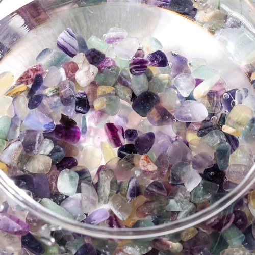 JOHOUSE Quartz Crystals, Crushed Chips Tumbled Polished Stones Assorted Irregular Shaped Decorative Rocks Succulent Pebbles for Indoor Plants Aquarium Betta Fish Tank Gravel Vase Filler DIY Crafts 1LB - Image 4
