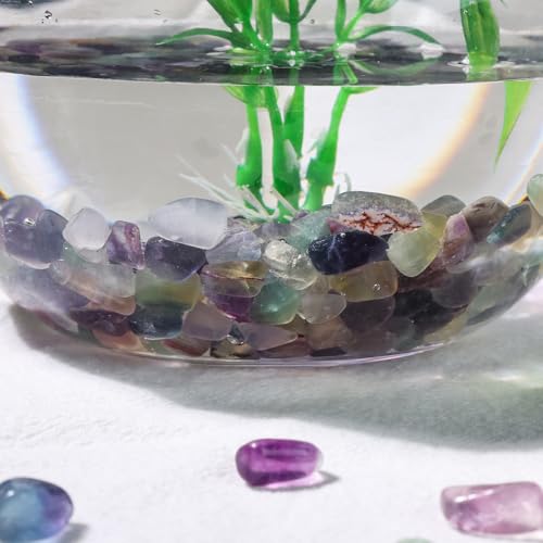 JOHOUSE Quartz Crystals, Crushed Chips Tumbled Polished Stones Assorted Irregular Shaped Decorative Rocks Succulent Pebbles for Indoor Plants Aquarium Betta Fish Tank Gravel Vase Filler DIY Crafts 1LB - Image 5