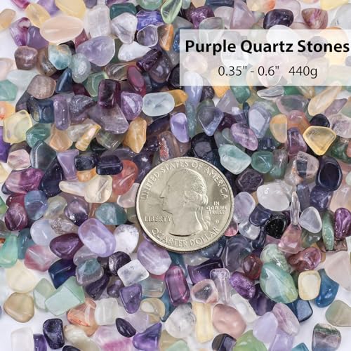 JOHOUSE Quartz Crystals, Crushed Chips Tumbled Polished Stones Assorted Irregular Shaped Decorative Rocks Succulent Pebbles for Indoor Plants Aquarium Betta Fish Tank Gravel Vase Filler DIY Crafts 1LB - Image 2