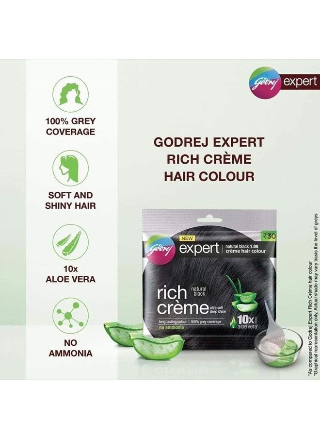 Godrej Expert Creme Hair Colour Natural Black 20G+20Ml  - Image 2