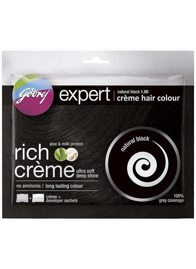 Godrej Expert Creme Hair Colour Natural Black 20G+20Ml  - Image 1