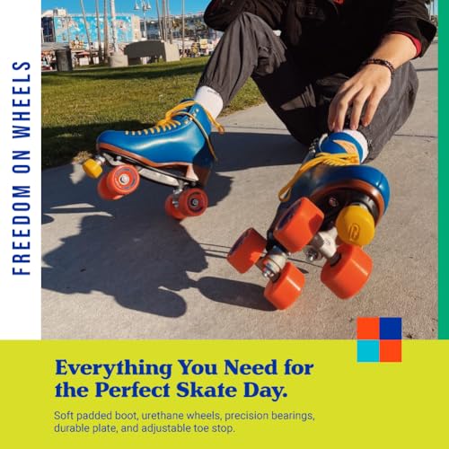 Riedell Crew Roller Skates for Women and Men - Colorful Outdoor Roller Skates with Moisture-Wicking Lining, Padding, and a High-Top Precision Fit - Ocean - 5 - Image 5