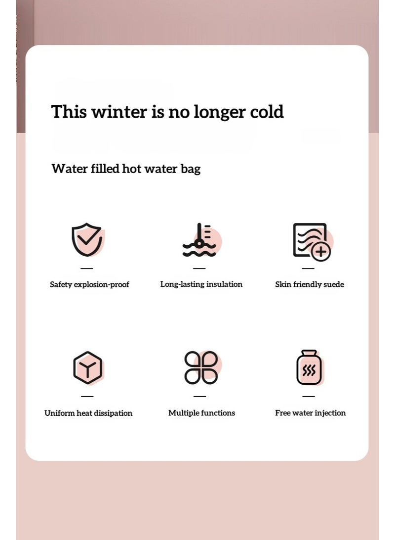 PINKSAMA Hand Warmer 2000ML, Explosion Proof Shell Hot Water Bag With Knitted Cover for Pain Relief Hot Cold Therapy Hand Feet Warmer, Menstrual Cramps, Hot Compress - Image 3