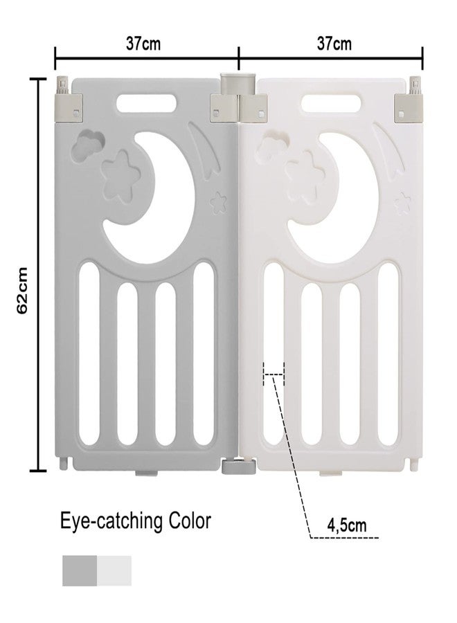 Dripex Baby Playpen, Dripex Upgrade Foldable Kids Activity Centre Safety Play Yard Home Indoor Outdoor Baby Fence Play Pen NO Gaps with Gate for Baby Boys Girls Toddlers (2 Panel - Grey + White) - Image 2