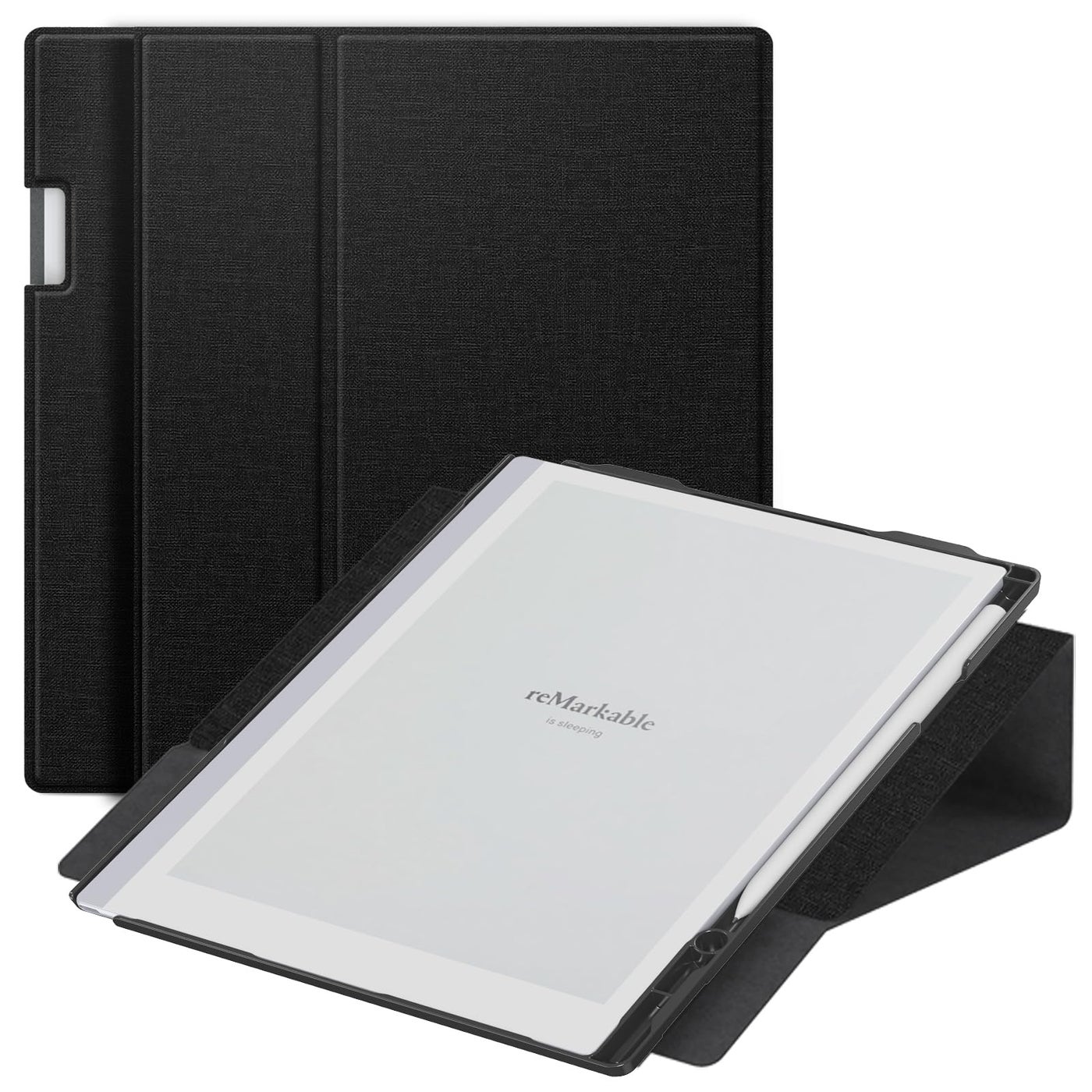 E NET-CASE ENET-CASE Case for Remarkable 2 Paper Tablet- Multi-Viewing Adjustable Folding Book Folio Cover - with Built-in Pen Holder - for 10.3" 2020 Released (Black)