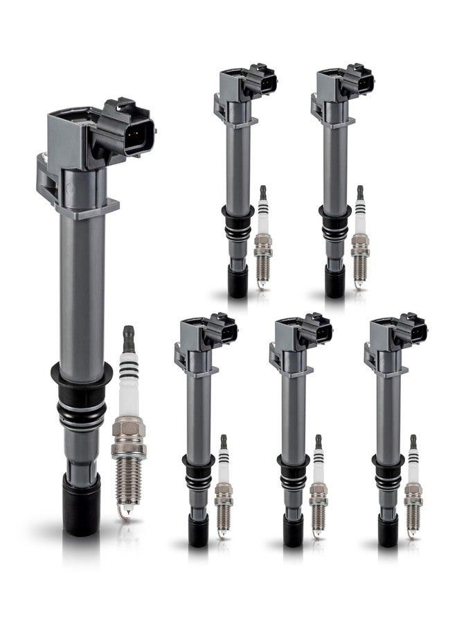 ENA Set of 6 Ignition Coil Pack and Platinum Spark Plug Compatible with Dodge Jeep Mitsubishi Dakota Durango Commander Grand Cherokee Raider Nitro 3.7L V6 Replacement for UF270 C1231 4504 - Image 1