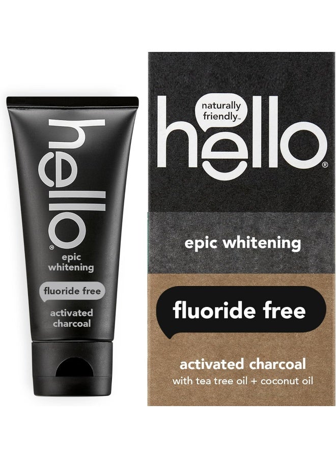 Hello Oral Care Activated Charcoal Teeth Whitening Fluoride Free and SLS Free Toothpaste, 4 Ounce (Pack of 1) - Image 1