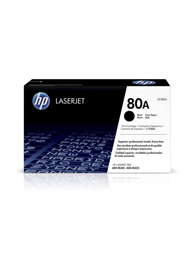 HP خرطوشة حبر ليزر جيت أصلية سوداء HP 80A - CF280A أسود - Image 1
