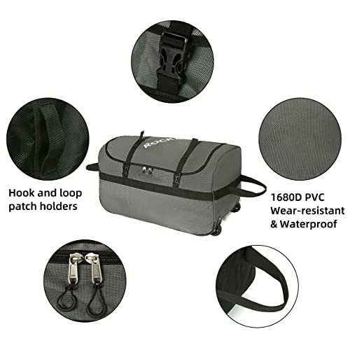 Rock Cloud Foldable Wheeled Duffel Bag with Wheels 85L Rolling Duffle Bag Packable 26 inch for Travel Camping Sports, Grey - Image 5