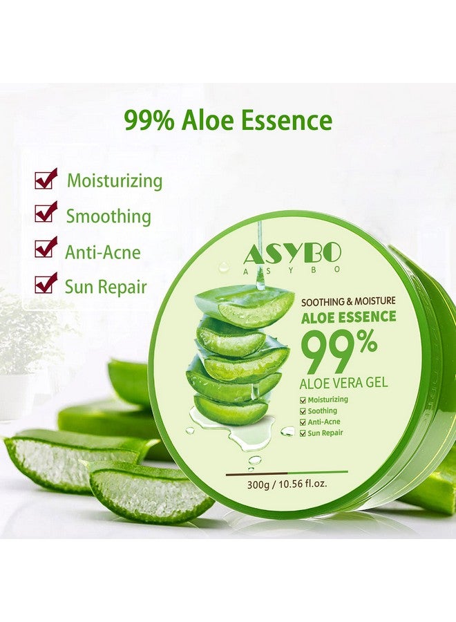 ASYBO 300 ML Natural Aloe Vera Gel -Organic Moisturizing Cream, Soothing and Hydrating, Sunburn and Scar Repair, Care for Face Body Hair - Image 3