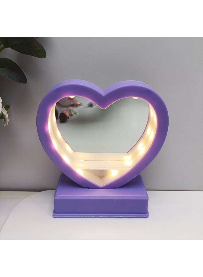 Creative Love Night Light Mirror Dressing Mirror Children's Handmade DIY Main Body Girls Practical Gift With Mirror Night Light