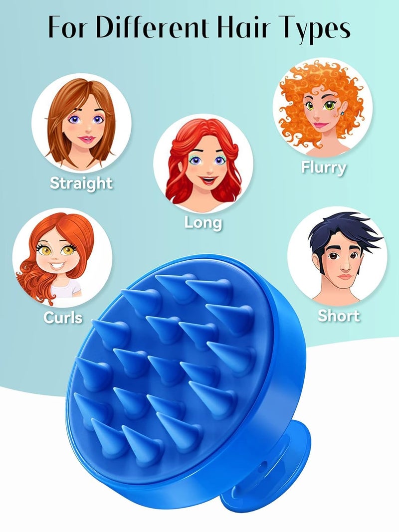 KBS Hair Scalp Massager Shampoo Brush with Soft Silicone Bristles for Anti Dandruff Removal Head Massager Prevents Hair loss for Men, Women (Blue) - Image 5