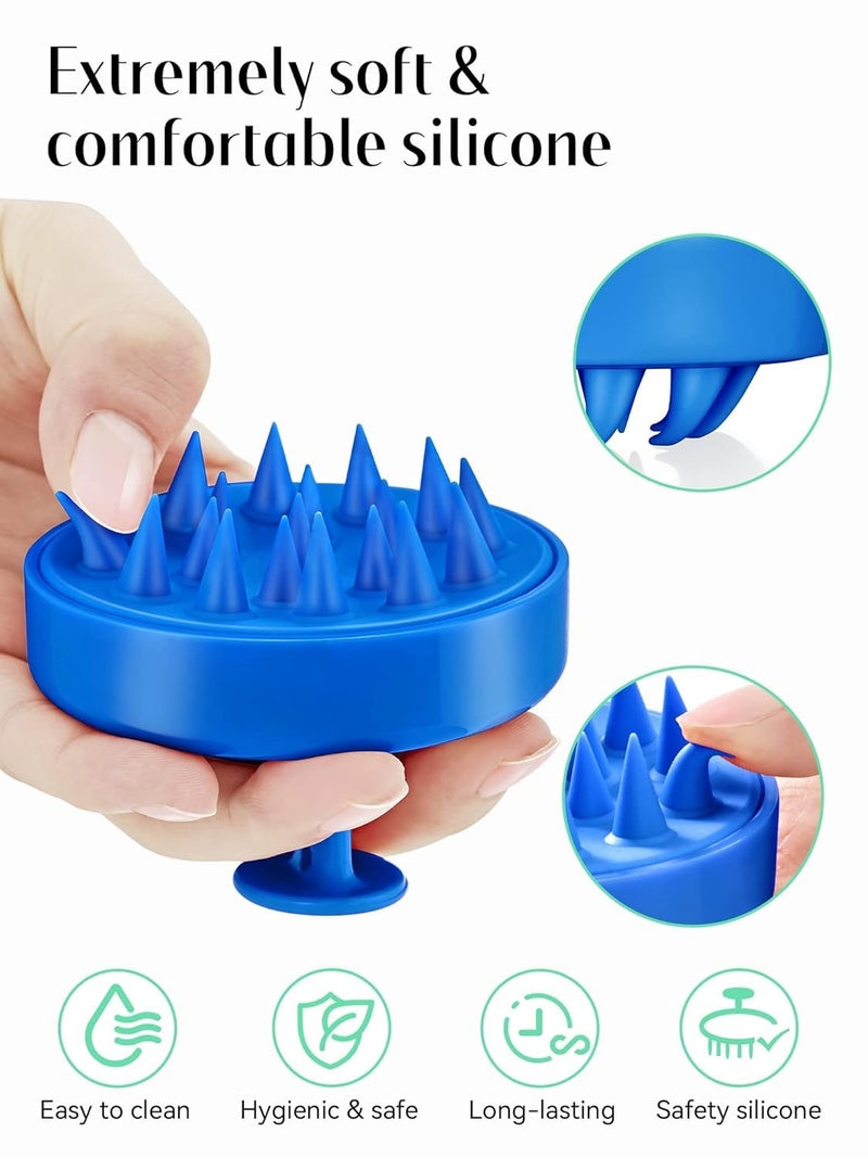 KBS Hair Scalp Massager Shampoo Brush with Soft Silicone Bristles for Anti Dandruff Removal Head Massager Prevents Hair loss for Men, Women (Blue) - Image 3