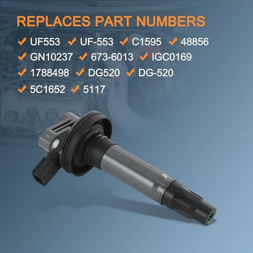 DICMIC Set of 6 Ignition Coil Pack & Spark Plug Compatible with Ford Edge Explorer F-150 Flex Fusion Mustang Taurus Lincoln MKS MKX MKZ Mazda CX-9 V6 3.5L 3.7L Replace# UF553, C1595, 48856, GN10237 - Image 3