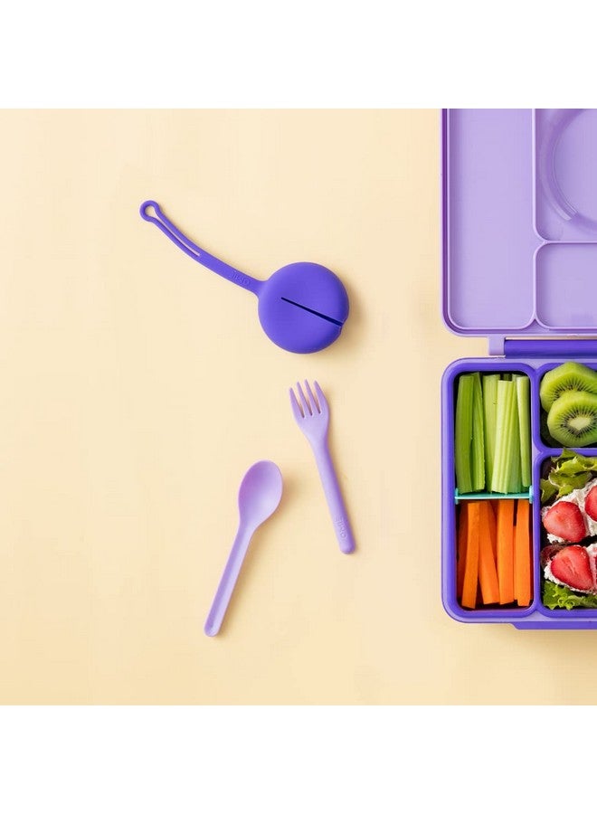 Omie OmieBox Utensil Refill Pack for OmiePod - Matches Bubble Pink or Lilac Purple OmieBox Utensil Set with Case - Reusable, Travel, Lunch Boxes - 6 pieces total (3 spoons + 3 forks) PODS NOT INCLUDED - Image 1