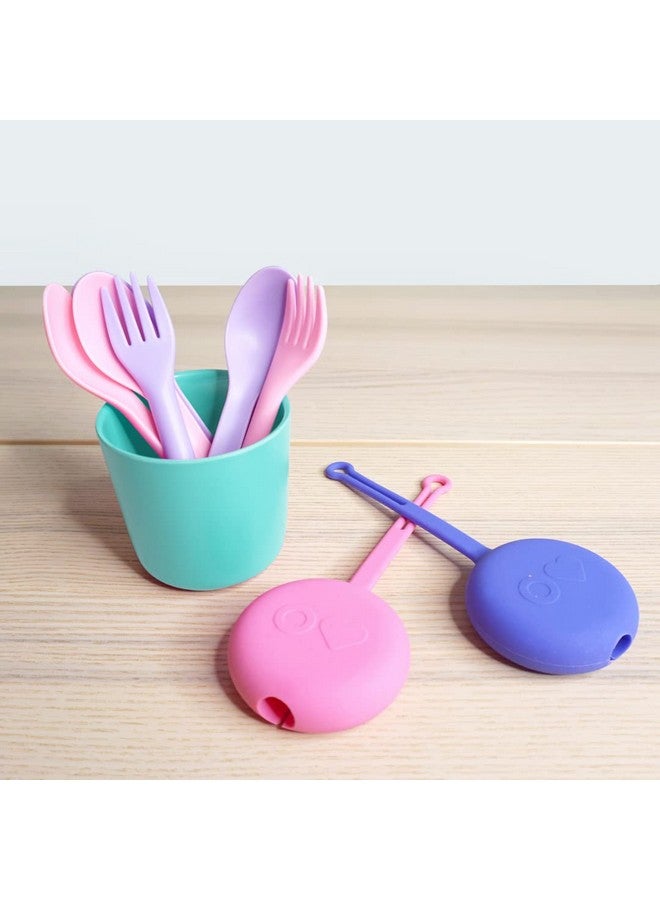 Omie OmieBox Utensil Refill Pack for OmiePod - Matches Bubble Pink or Lilac Purple OmieBox Utensil Set with Case - Reusable, Travel, Lunch Boxes - 6 pieces total (3 spoons + 3 forks) PODS NOT INCLUDED - Image 3