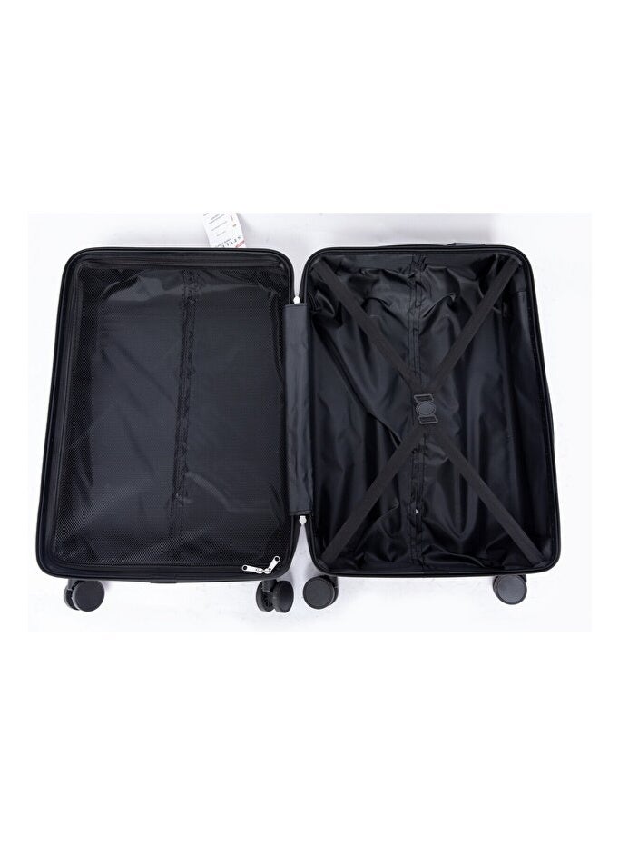 Space Luggage Set of 3 Hardside with Spinner Wheels & Lightweight ABS Luggage for Travel, 28/24/20, Black - Image 4