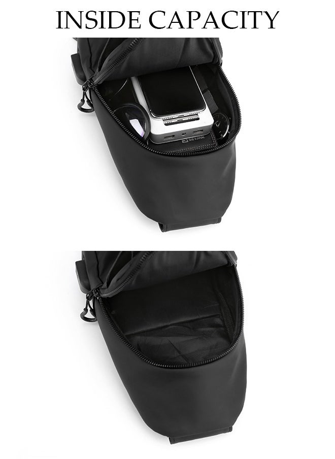 DUNISO - Compact Chest Bag for Men Waterproof Crossbody Bag Multipurpose Chest Shoulder Bag with Buckle Everyday Carry Bag Sling Bag Waist Bag with USB Charging Port for Travel Work Sports - Image 1