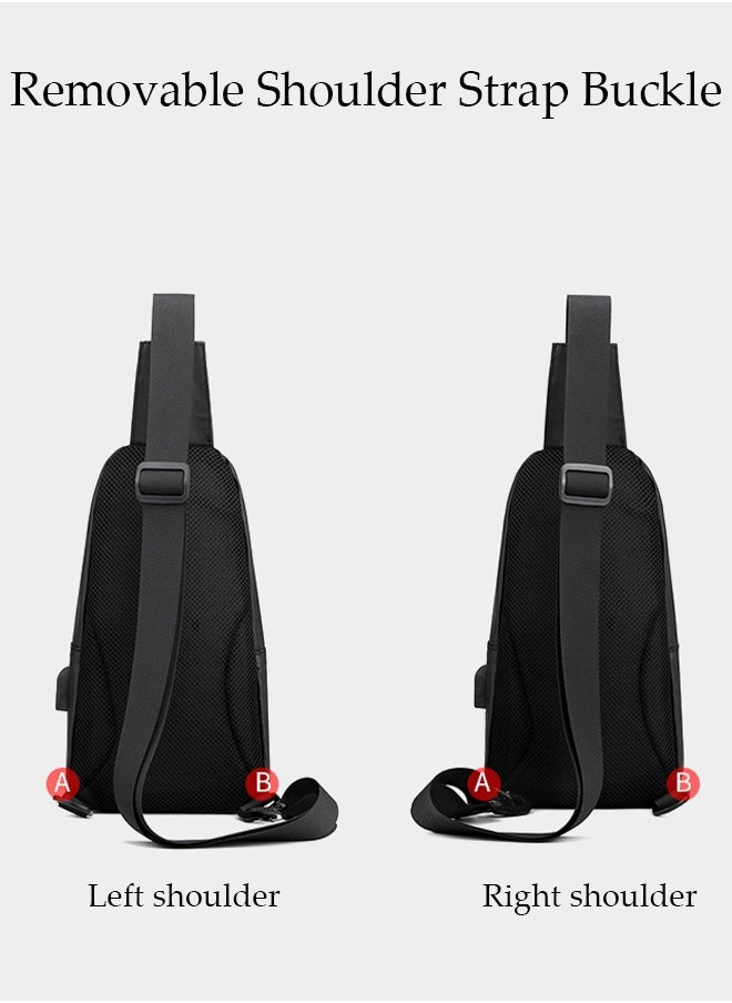 DUNISO - Compact Chest Bag for Men Waterproof Crossbody Bag Multipurpose Chest Shoulder Bag with Buckle Everyday Carry Bag Sling Bag Waist Bag with USB Charging Port for Travel Work Sports - Image 1